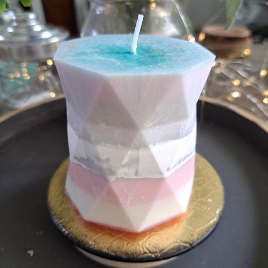 Multi-colored layered Soy Candle