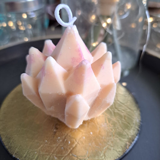 Light Pink crystal soy candle