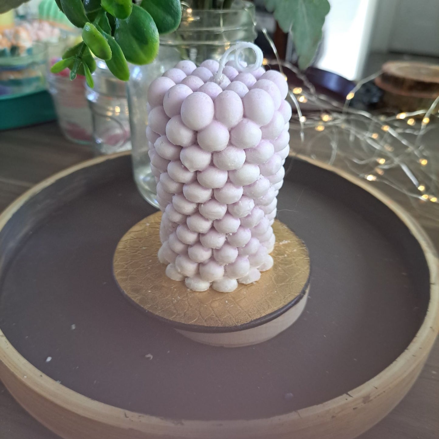 Light purple soy candle