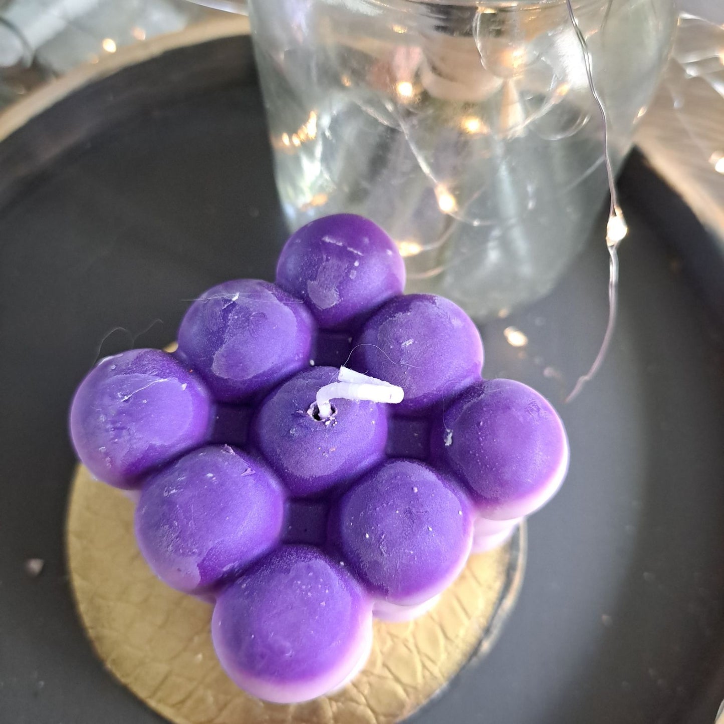 Purple soy candle